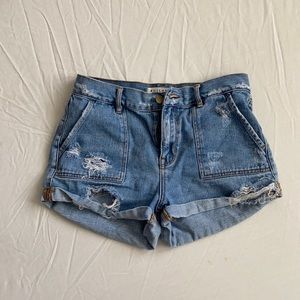 High Rise Denim Short
